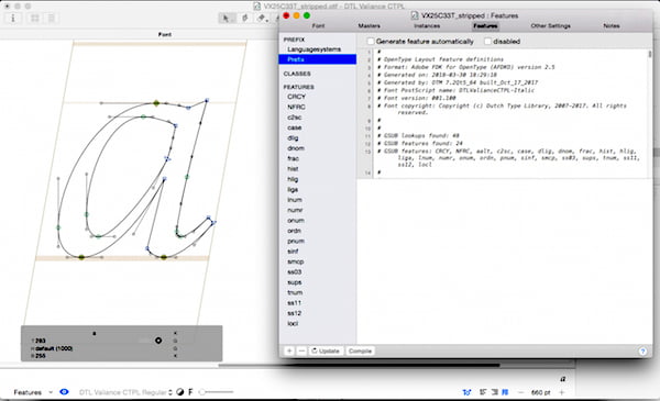 OTM layout features subsetting