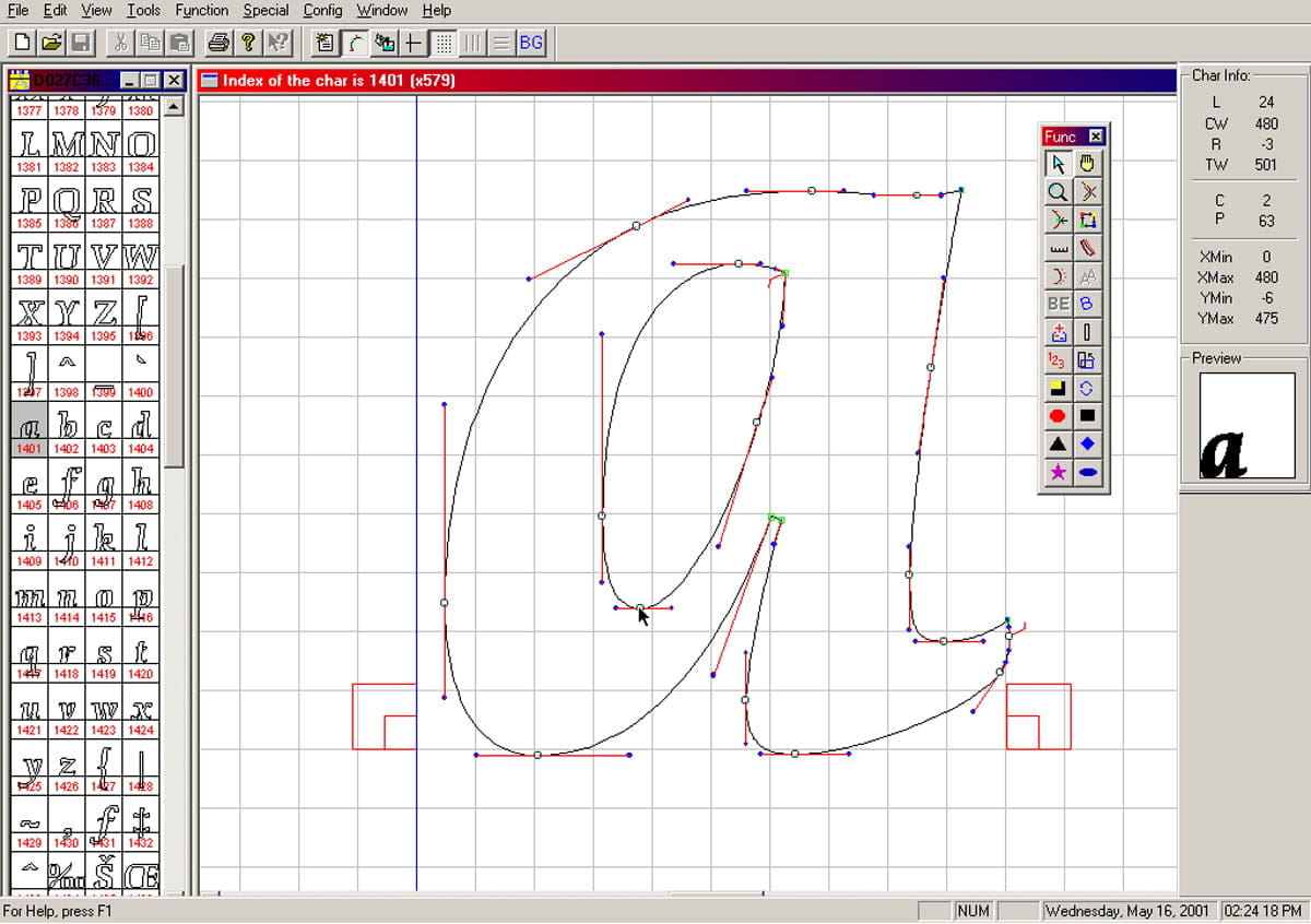 Original DTL BezierMaster Glyph Editor