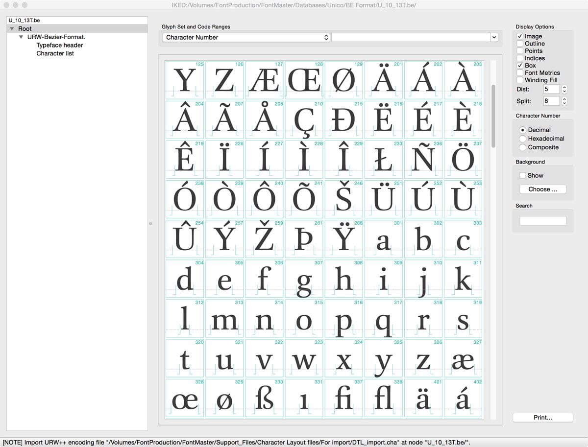 DTL FoundryMaster Glyph Overview